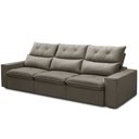 Ver imagem 6 de Sofá Retrátil Reclinável para Sala 4 Lugares 290cm Aires F04 Veludo Marrom Claro - Lyam Decor