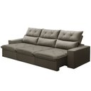 Ver imagem 7 de Sofá Retrátil Reclinável para Sala 4 Lugares 290cm Aires F04 Veludo Marrom Claro - Lyam Decor