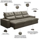Ver imagem 3 de Sofá Retrátil Reclinável para Sala 4 Lugares 290cm Aires F04 Veludo Marrom Claro - Lyam Decor