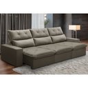 Ver imagem 2 de Sofá Retrátil Reclinável para Sala 4 Lugares 290cm Aires F04 Veludo Marrom Claro - Lyam Decor