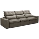 Ver imagem 5 de Sofá Retrátil Reclinável para Sala 4 Lugares 290cm Aires F04 Veludo Marrom Claro - Lyam Decor