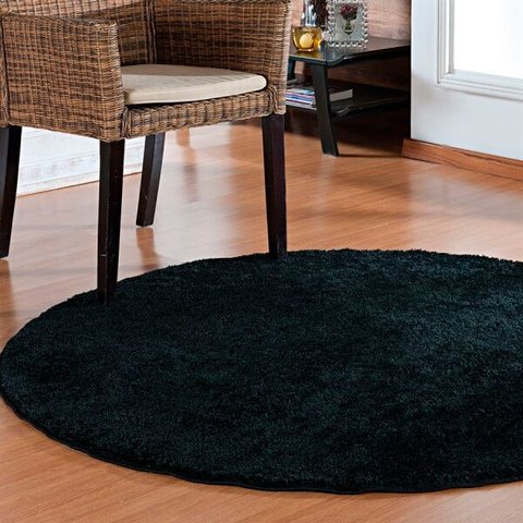 Tapete Classic Preto 2,00 Redondo - Tapetes Yellowart