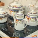 Ver imagem 3 de Bule Esmaltado Mehndi Indiano Elegance Branco 1,2L Aço - Wp Connect