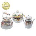 Ver imagem 5 de Bule Esmaltado Mehndi Indiano Elegance Branco 1,2L Aço - Wp Connect