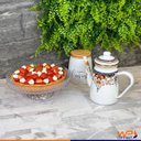 Ver imagem 2 de Bule Esmaltado Mehndi Indiano Elegance Branco 1,2L Aço - Wp Connect