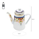 Ver imagem 4 de Bule Esmaltado Mehndi Indiano Elegance Branco 1,2L Aço - Wp Connect