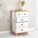 Ver imagem 4 de Balcão Aparador Madeira Gaveteiro 4 Gavetas Colmar Mel Branco