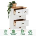 Ver imagem 3 de Balcão Aparador Madeira Gaveteiro 4 Gavetas Colmar Mel Branco