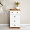 Ver imagem 1 de Balcão Aparador Madeira Gaveteiro 4 Gavetas Colmar Mel Branco