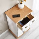 Ver imagem 5 de Balcão Aparador Madeira Gaveteiro 4 Gavetas Colmar Mel Branco