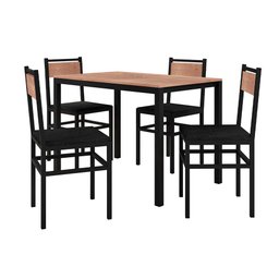 CONJUNTO MESA C/ 4 CADEIRAS CURITIBA, MESA L110CM X P68CM X A76CM, EM AÇO, PINTURA BP FOSCA. - 1