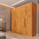 Ver imagem 1 de Guarda Roupa Solteiro 100% MDF 4 Portas 3 Gavetas Aurora - Móveis Europa - Peroba