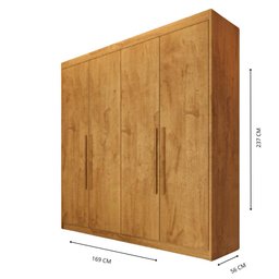 Guarda Roupa 4 Portas Aurora Peroba - Móveis Europa - 4