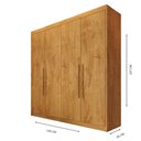 Ver imagem 4 de Guarda Roupa Solteiro 100% MDF 4 Portas 3 Gavetas Aurora - Móveis Europa - Peroba