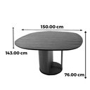 Ver imagem 3 de Mesa de Jantar Orgânica Lugano Nacional Móveis 135 Cm (larg) Tampo Madeira Cinamomo Cor Amêndoa