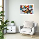 Ver imagem 1 de Quadro Decorativo Beija-flor Abstrato - 50x70cm:moldura Branca