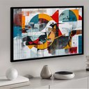 Ver imagem 2 de Quadro Decorativo Beija-flor Abstrato - 50x70cm:moldura Branca