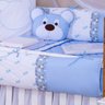 Kit Berço Azul Bebê Menino com Almofada Decorativa 10 Peças - 3