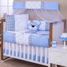 Kit Berço Azul Bebê Menino com Almofada Decorativa 10 Peças - 1