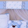 Kit Berço Azul Bebê Menino com Almofada Decorativa 10 Peças - 4