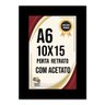 Kit 10 Porta Retrato 10x15 Moldura Premium Fosco c/ Acetato - Preto - Liso - 2