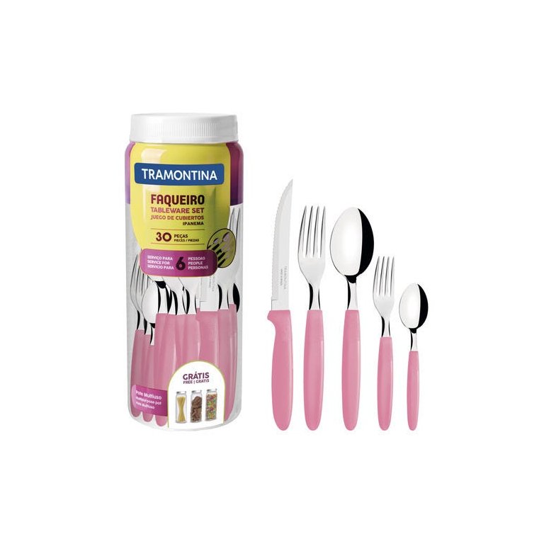 Faqueiro Tramontina Ipanema 23398/488 30 Peças - Rosa