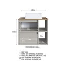 Ver imagem 5 de Gabinete de Banheiro Suspenso 60cm com 2 Nichos 1 Porta Basculante e 1 Gaveta Bh8005 Mel/arenas com