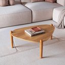 Ver imagem 1 de Mesa de Centro Orgânica p/ Sala 84,4cm Pés em Madeira Maciça Cor:Hanover