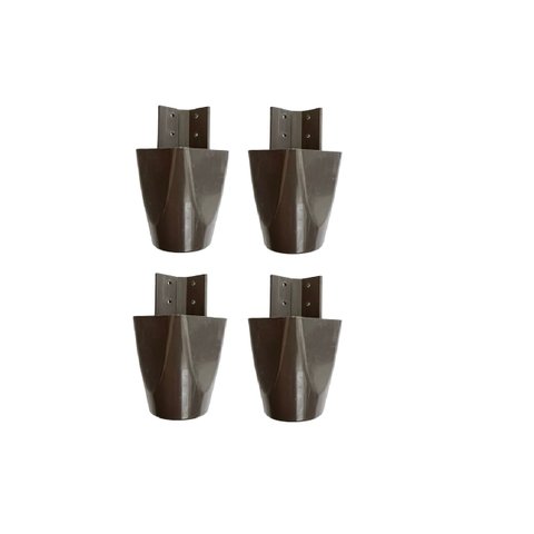 Kit com 4 Pés para Multiusos Guarda Roupas 7cm Mari Café