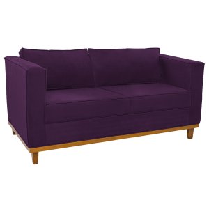 Sofá 2 Lugares Europa Suede Doce Sonho Móveis - Roxo