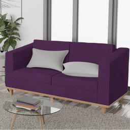 Sofá 2 Lugares Europa Suede Doce Sonho Móveis - Roxo - 2