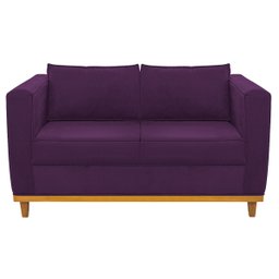 Sofá 2 Lugares Europa Suede Doce Sonho Móveis - Roxo - 3