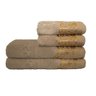 Jogo 4 Toalhas Banho E Rosto Luxo Marrocos Felpa Grossa Bege - 1
