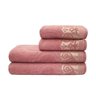 Jogo 4 Toalhas Banho E Rosto Luxo Marrocos Felpa Grossa Rosa - 1