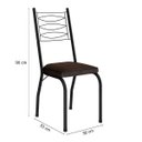 Ver imagem 4 de Kit 6 Cadeiras Aço Carbono Tubular Metálica Acabamento D-25 Luana Preto/imbuia