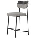 Ver imagem 7 de Kit 03 Banquetas Baixa Bar Cozinha Sala Jantar Preto Elira L02 Couríssimo Preto Linho Cinza - Lyam