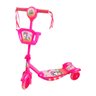 Patinete Infantil 3 Rodas com Luzes Led e Cesta Emite Som - Rosa - 1