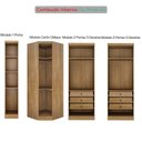 Ver imagem 4 de Guarda Roupa de Canto Safira 6 Portas de Bater 6 Gavetas MDF Cumaru 371cm