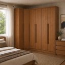 Ver imagem 1 de Guarda Roupa de Canto Safira 6 Portas de Bater 6 Gavetas MDF Cumaru 371cm