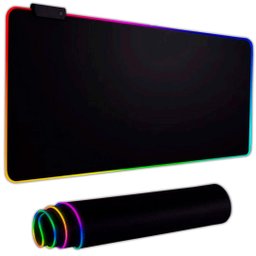 Mouse Pad Gamer com Led Rgb Grande 800x300mm Preto - He7d1 - 2