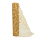 Ver imagem 5 de Kit 2 Telas Decorativa Fita Natal Malha Dourado Lantejoulas Brilho Luxo 24cm x 5 Metros – Magizi