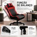 Ver imagem 5 de Cadeira Gamer Speed Ergonômica Reclinável Giratória Escritório Home Office Preto e Vermelho
