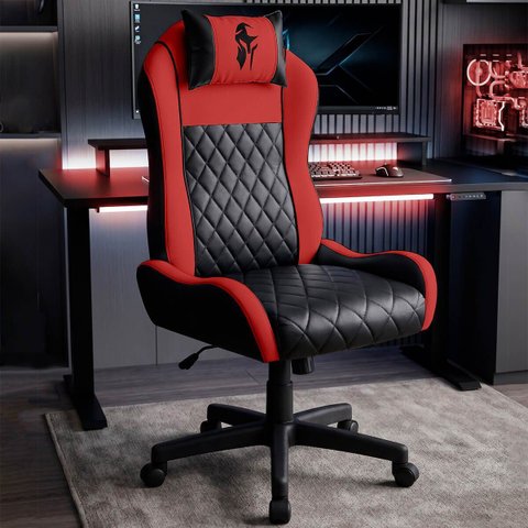 Cadeira Gamer Speed Ergonômica Reclinável Giratória Escritório Home Office Preto e Vermelho