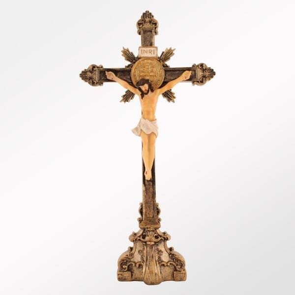 Imagem Crucifixo de Mesa em Resina 30 cm - 1