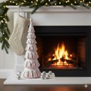 Ver imagem 2 de Arvore de Natal Rosa em Resina 40x14,5cm Florarte 60002