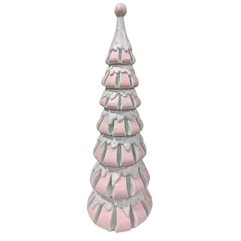 Arvore de Natal Rosa em Resina 40x14,5cm Florarte 60002
