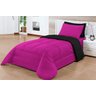 Kit Edredom Dupla Face Ternura Solteiro Preto Pink com 4 peças 150 fios - 2