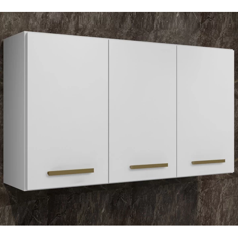 Armário Aéreo Etios 3 Portas Kaiki Móveis - Branco