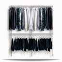 Ver imagem 1 de Arara cabideiro aramado trilho parede closet loja suspenso Br 1,90 m