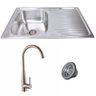 Cuba com Escorredor Escovada +Torneira Dubai Gourmet Inox Guimmis -7848 - 1